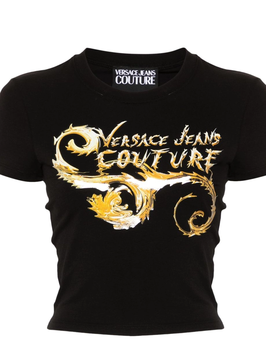 Women Couture Chromo Versace Jeans cropped Couture T-shirt 0715